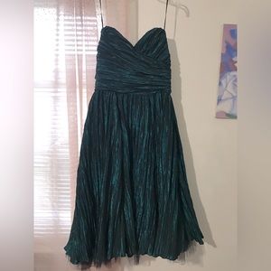 ABS Collection Allen Schwartz 8 Teal Green Blue Strapless Formal Party Dress